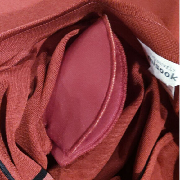 Y2K Exclusively Misook Zip Up Cardigan Striped Fuchia Black Pink Wine Large - Picture 8 of 9